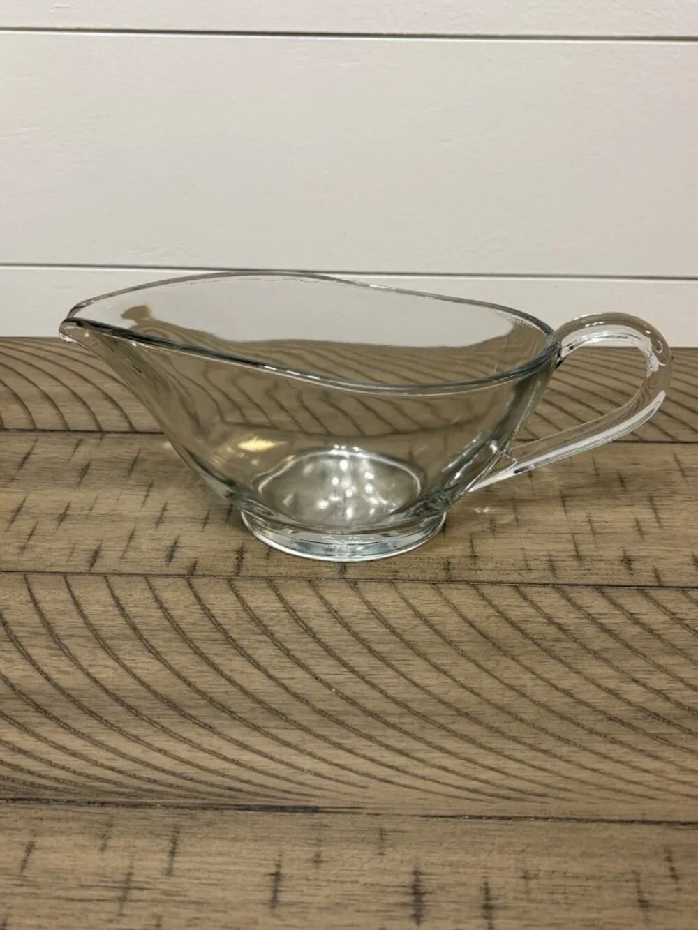 Anchor Hocking Clear Glass Gravy Boat Bowl With Handle - Made in the USA